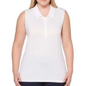 Callaway Womens Plus Sleeveless Opti-Dri Micro Hex Polo